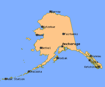 map of alaska with cities and towns. Cities & Towns