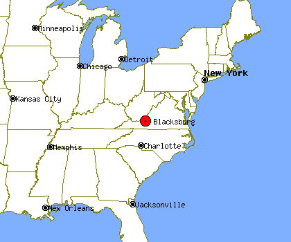 Map Of Blacksburg Va Virginia